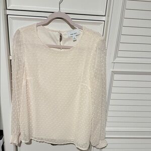 Nine West Cream Textured Blouse